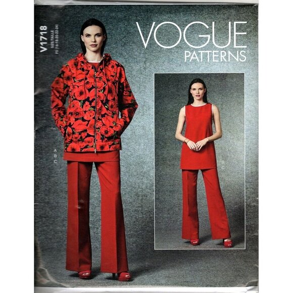 Vogue V1718 Misses 16 to 24 Jacket, Tunic and Pants Uncut Sewing Pattern - Picture 1 of 2